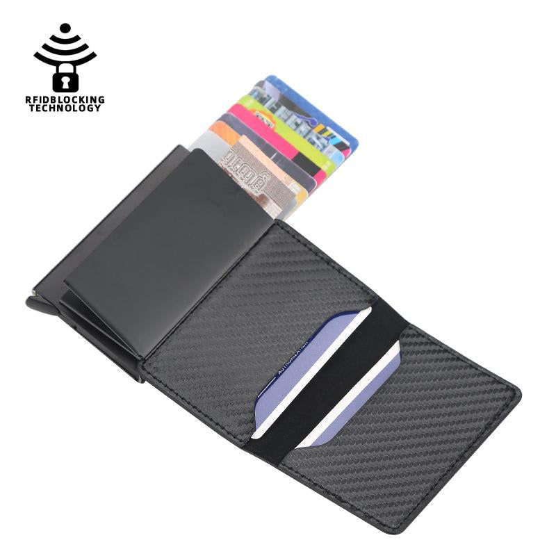 Automatic card-style solid color wallet - dianpubaba