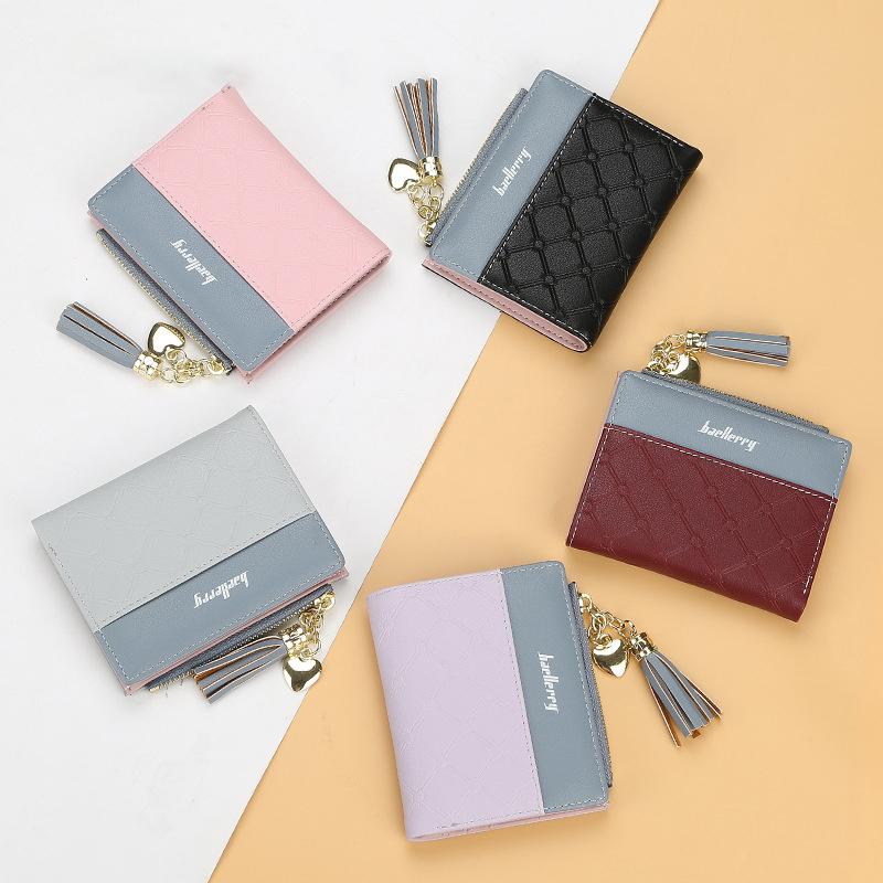 Ladies Short Stitching Color Wallet - dianpubaba