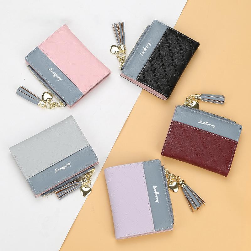 Ladies Short Stitching Color Wallet - dianpubaba