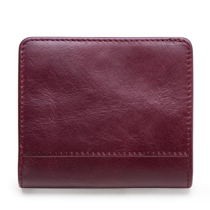 Fashion top layer cowhide ladies wallet trend small card holder - dianpubaba