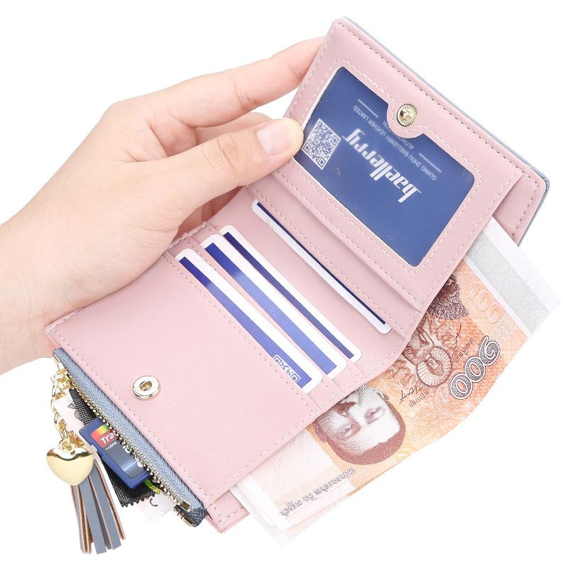 Ladies Short Stitching Color Wallet - dianpubaba