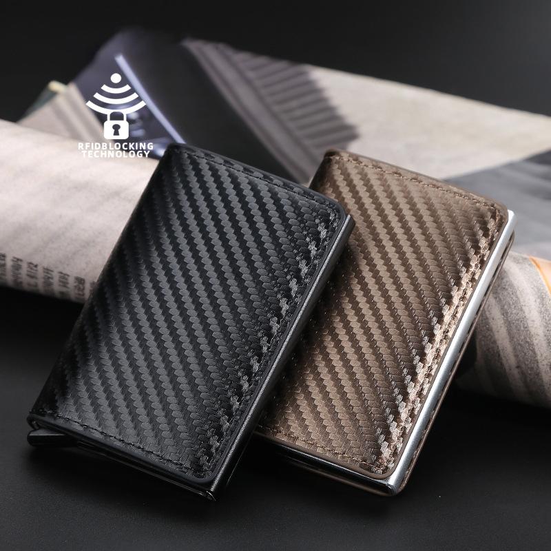 Automatic card-style solid color wallet - dianpubaba