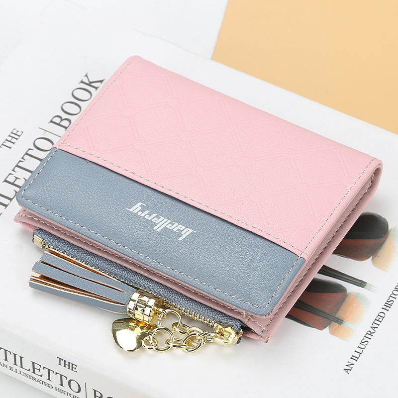Ladies Short Stitching Color Wallet - dianpubaba