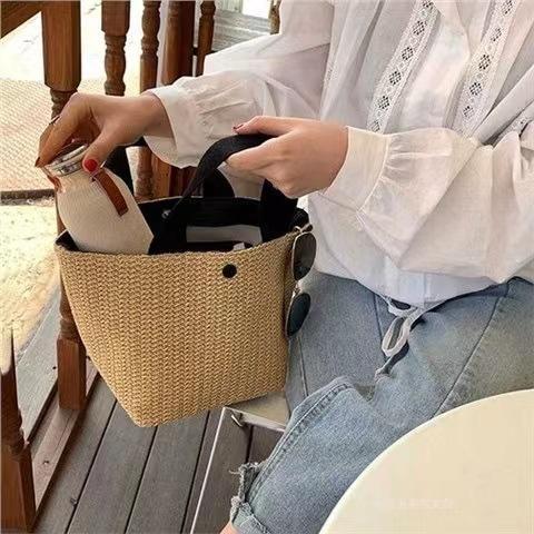IG Seaside Summer Beach Vacation Wild Woven Retro Handbag - dianpubaba