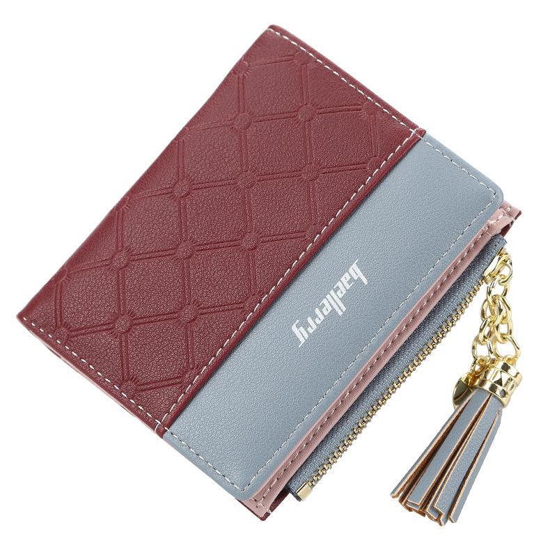 Ladies Short Stitching Color Wallet - dianpubaba