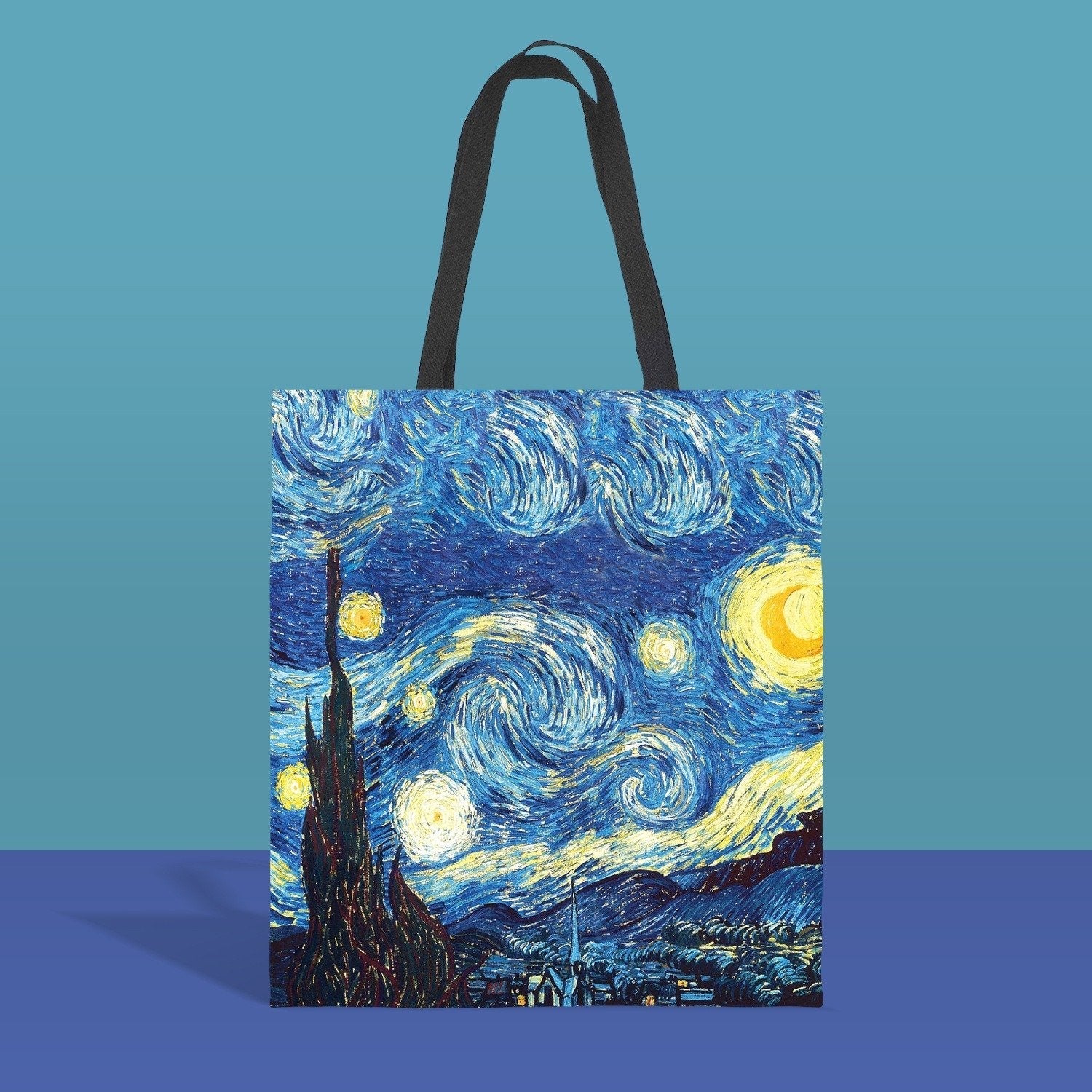 Van Gogh starry sky canvas tote bag - dianpubaba