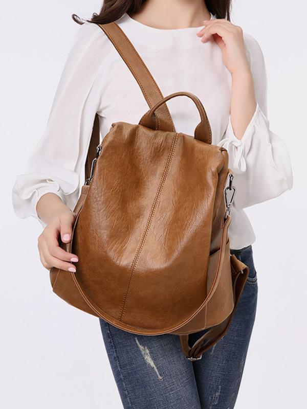 Soft Leather Anti-Theft Backpack - dianpubaba