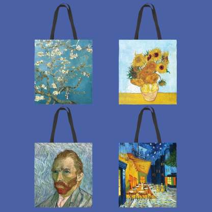 Van Gogh starry sky canvas tote bag - dianpubaba
