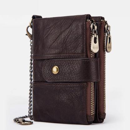 GenuineLeather Anti-theft Retro Wallet - dianpubaba