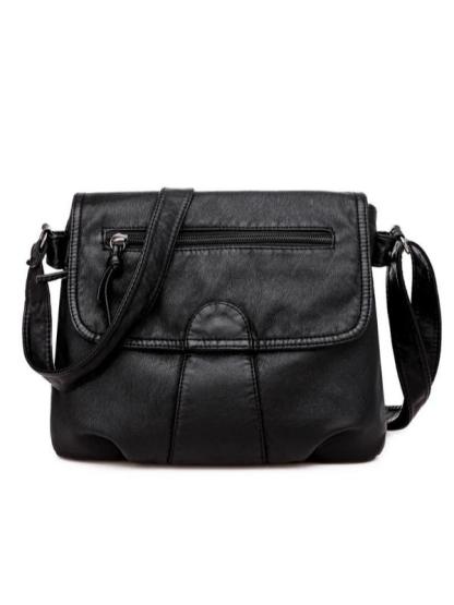 Vintage Washed Leather Pleated Utility Bag - dianpubaba