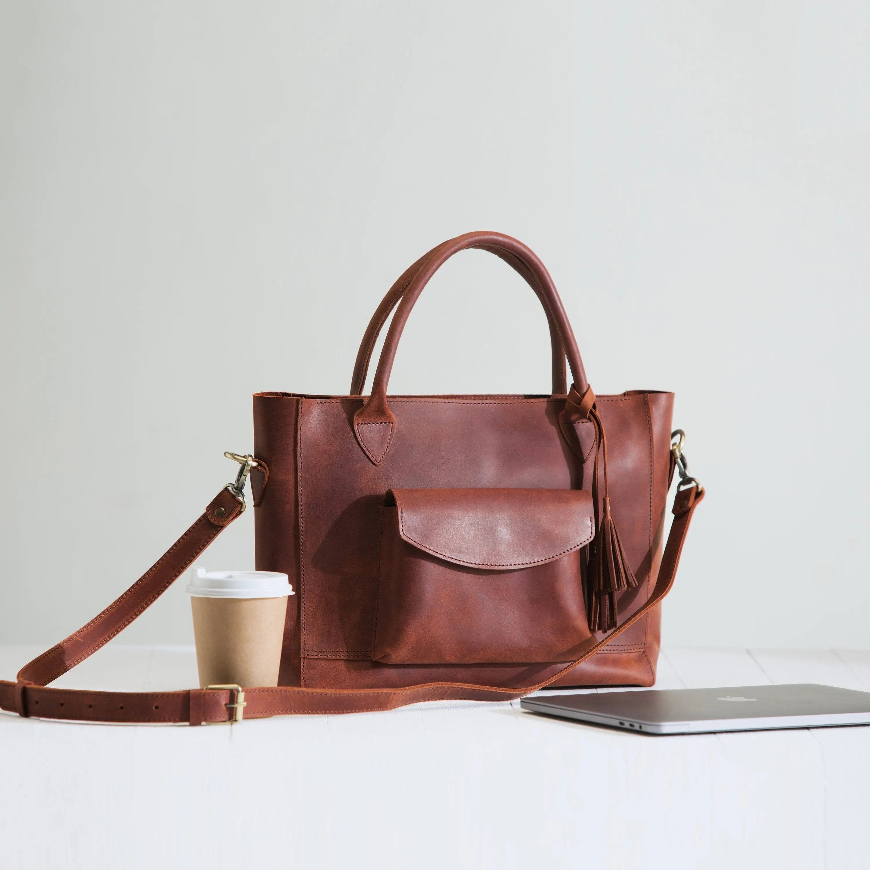 Women's Retro Handbag Oil Wax Leather Large-Capacity Luggage Bag Multifunctional Bag - dianpubaba