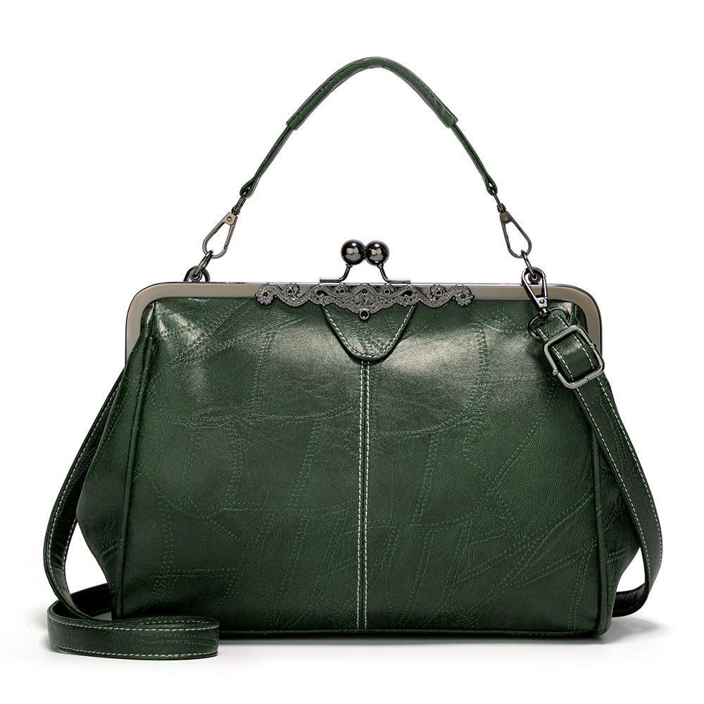 Ladies vintage leather diagonal bag handbag - dianpubaba