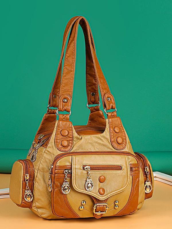 Vintage Studded Utility Baggy Bag - dianpubaba