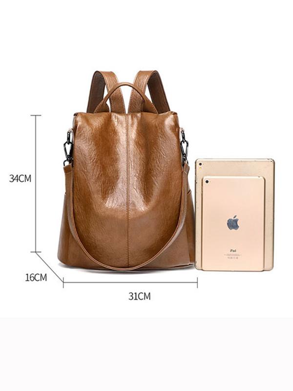 Soft Leather Anti-Theft Backpack - dianpubaba