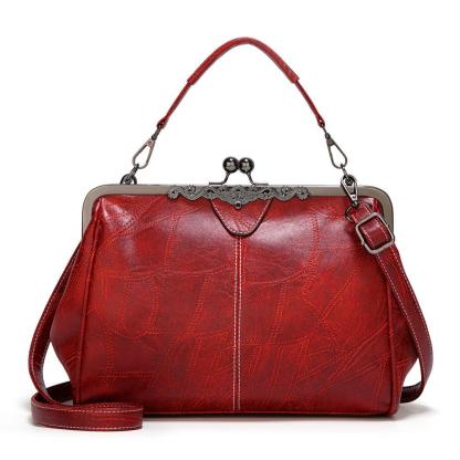 Ladies vintage leather diagonal bag handbag - dianpubaba