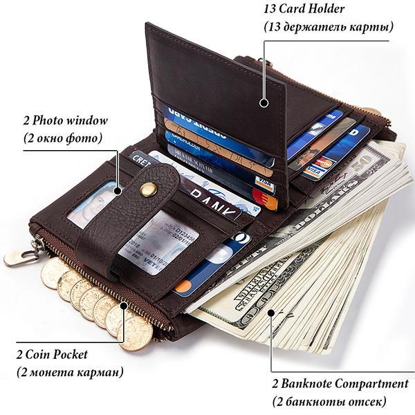 GenuineLeather Anti-theft Retro Wallet - dianpubaba