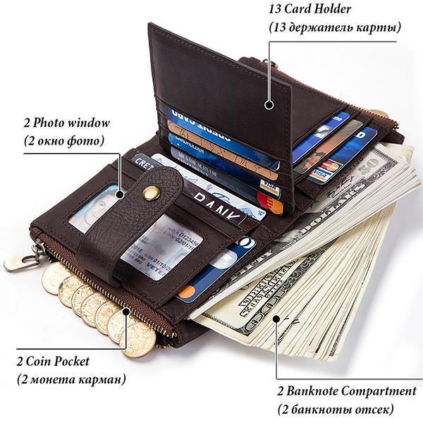 GenuineLeather Anti-theft Retro Wallet - dianpubaba