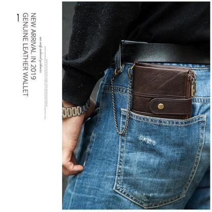 GenuineLeather Anti-theft Retro Wallet - dianpubaba