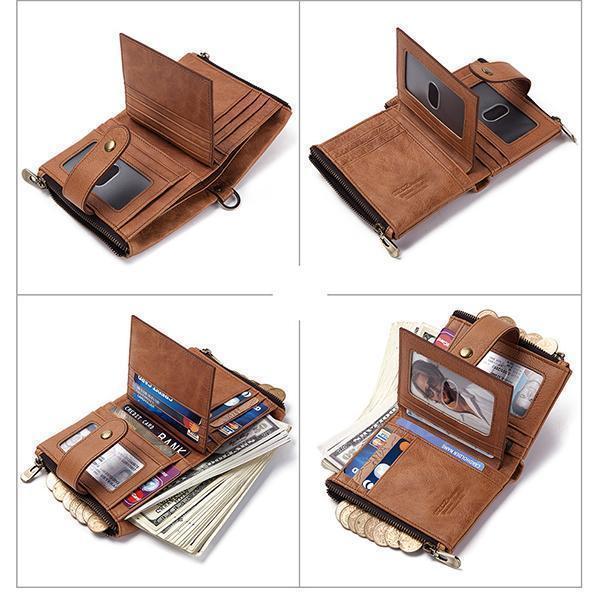 GenuineLeather Anti-theft Retro Wallet - dianpubaba