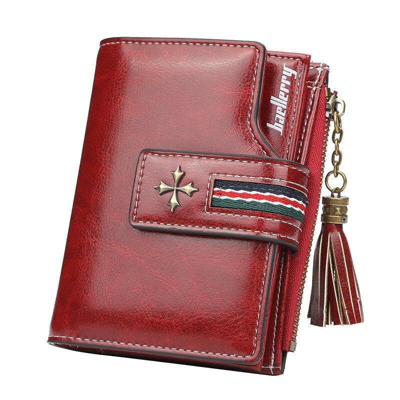 Women Oil Wax Leather Small Wallet - dianpubaba