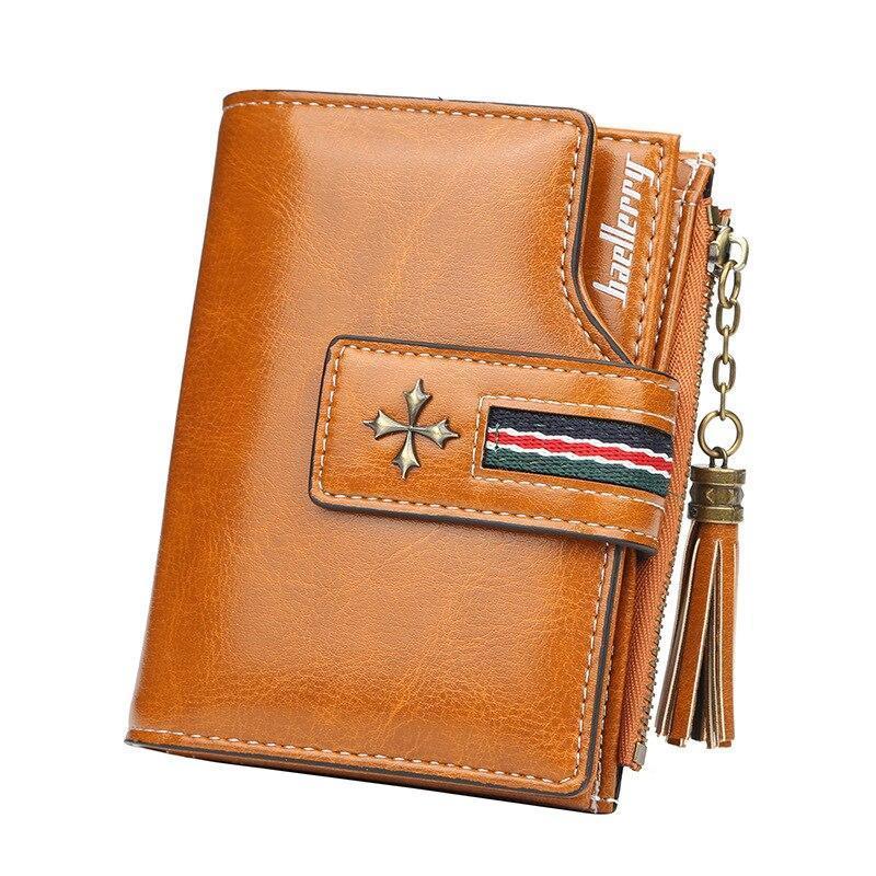 Women Oil Wax Leather Small Wallet - dianpubaba