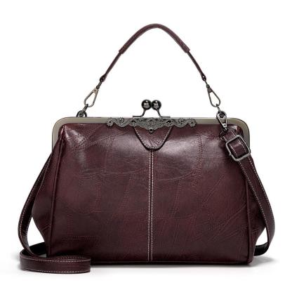 Ladies vintage leather diagonal bag handbag - dianpubaba