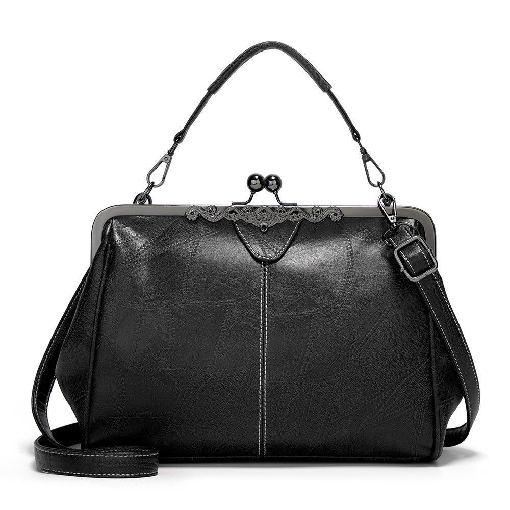 Ladies vintage leather diagonal bag handbag - dianpubaba
