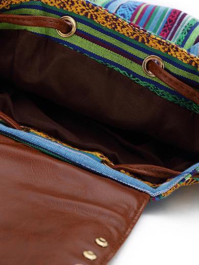 Ladies ethnic cloth bag casual fashion tassel backpack - dianpubaba