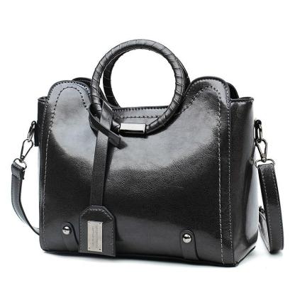 Fashionable oilskin versatile women's single shoulder diagonal women's bag - dianpubaba