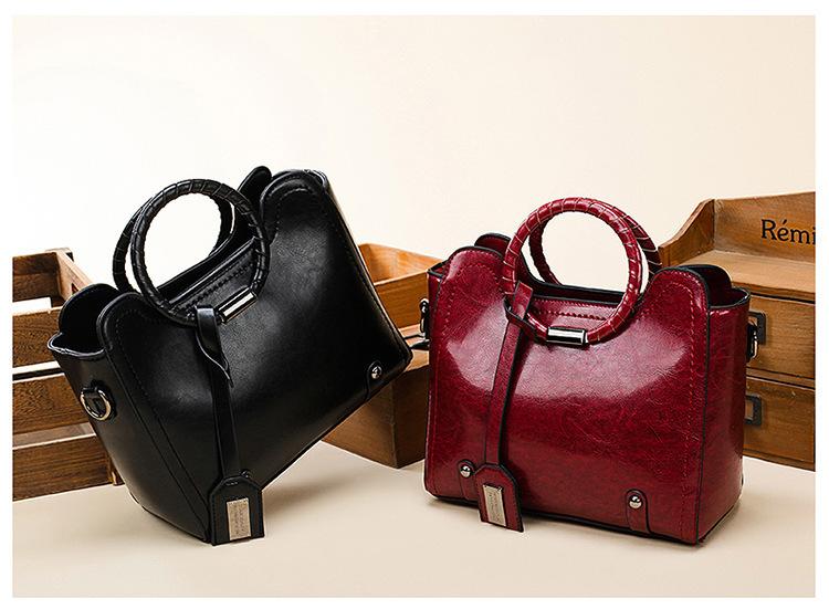 Fashionable oilskin versatile women's single shoulder diagonal women's bag - dianpubaba
