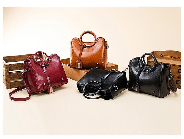 Fashionable oilskin versatile women's single shoulder diagonal women's bag - dianpubaba