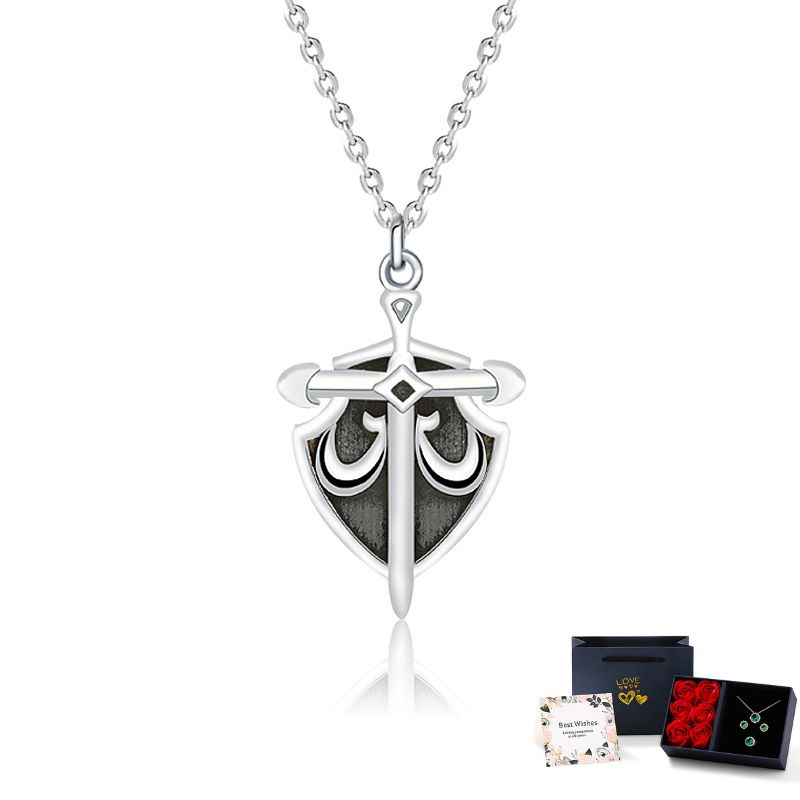 【沫緹甄選】公主與騎士情侶項錬小眾鎖骨s925銀飾情人節禮物