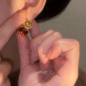 高級感咖色美拉德風耳環