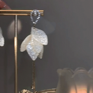 長款葉子珍珠流蘇耳環