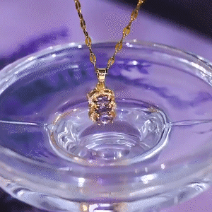 紫色水晶葫蘆項錬   