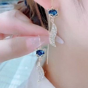 氣質精致小狐狸流蘇耳環
