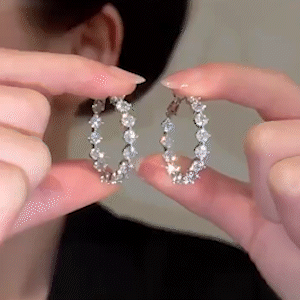 韓版ins風圈圈鋯石個性耳環