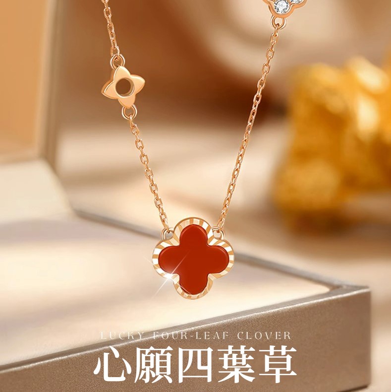 輕奢氣質S925純銀四葉草項錬