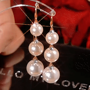 長款個性珍珠流蘇耳環