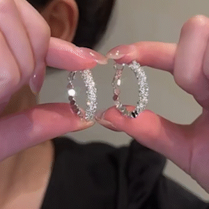 碎銀子圈圈純銀耳環
