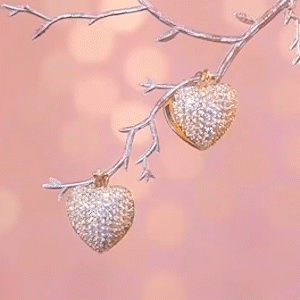 雙面愛心鋯石耳環