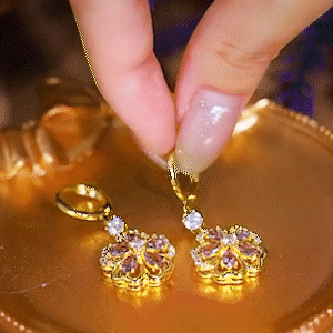 優雅氣質紫水晶花耳環