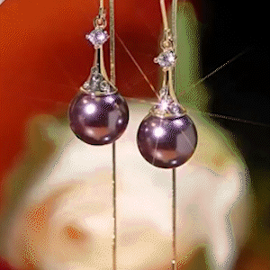 紫羅蘭簡約珍珠耳環