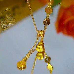 福祿雙全福牌黃金項錬