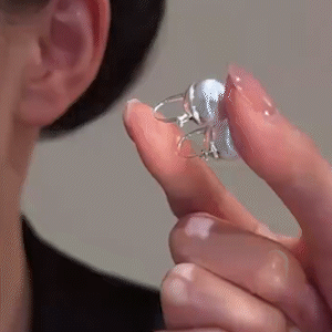 新潮拉絲圓球耳環