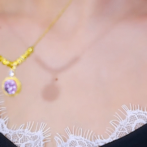 紫色圈圈轉運珠項錬