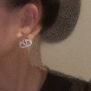 DC字母珍珠氣質耳環