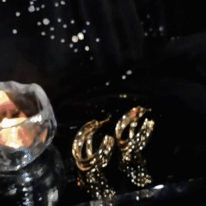 金色素圈輕奢耳環