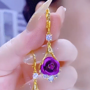 輕奢設計感黃玫瑰耳環