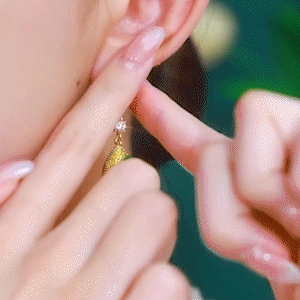 復古綠時尚榴槤耳環